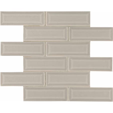 Msi Portico Pearl Beveled SAMPLE Glossy Ceramic Mesh-Mounted Mosaic Tile ZOR-MD-0238-SAM